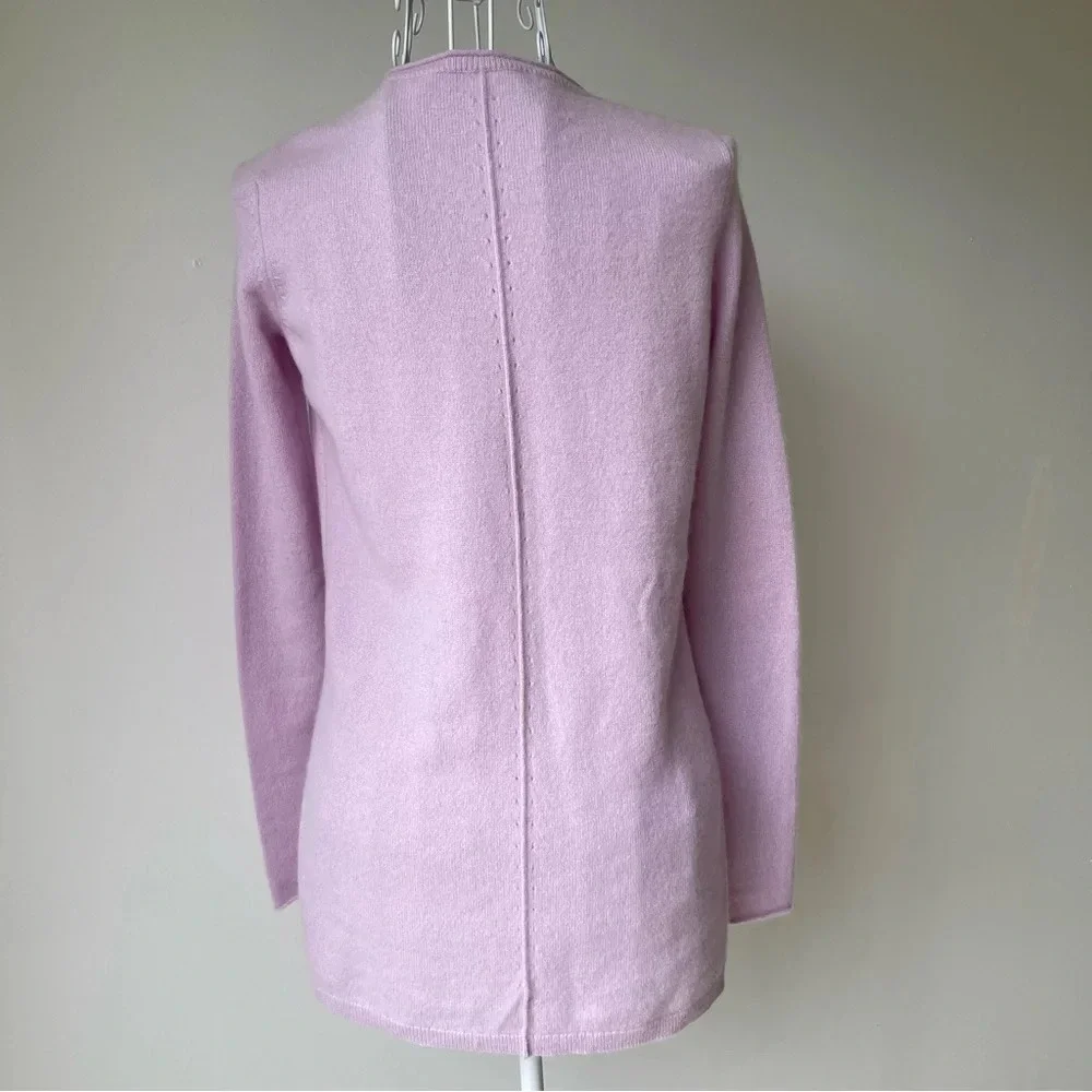 Saks fifth avenue 100% cashmere v neck pullover sweater long sleeve lilac SZ XS
